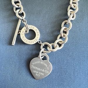 Vintage Tiffany & Co Heart Tag Toggle Necklace